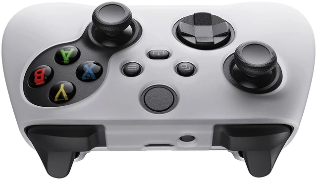 Alt view image 7 of 7 - PlayVital Transparent Clear White Pure Series Anti-Slip Silicone Cover Skin for Xbox Series X/S Controller, Soft Rubber Case Protector for Xbox Core Wireless Controller with Thumb Grip Caps