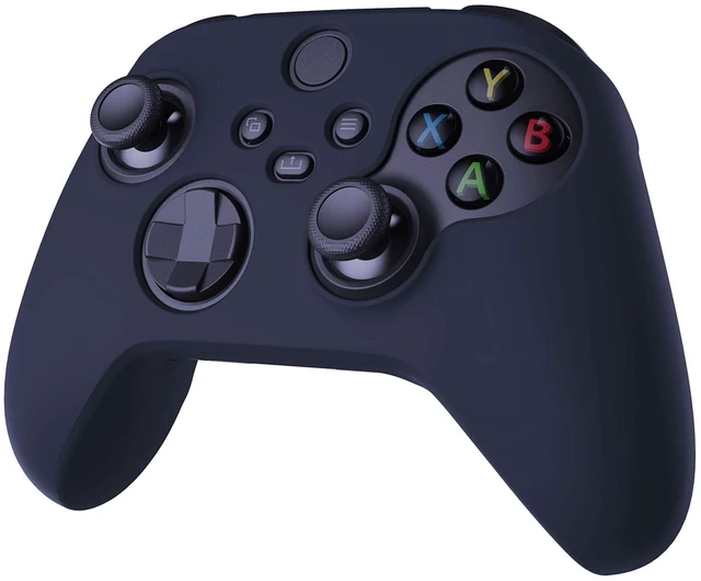 Alt view image 6 of 7 - PlayVital Midnight Blue Pure Series Anti-Slip Silicone Cover Skin for Xbox Series X Controller, Soft Rubber Case Protector for Xbox Core Wireless Controller with Black Thumb Grip Caps