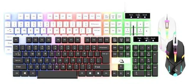Alt view image 4 of 7 - Wired Mechanical Gaming Keyboard and Mouse Set RGB LED Backlit for PC Computer