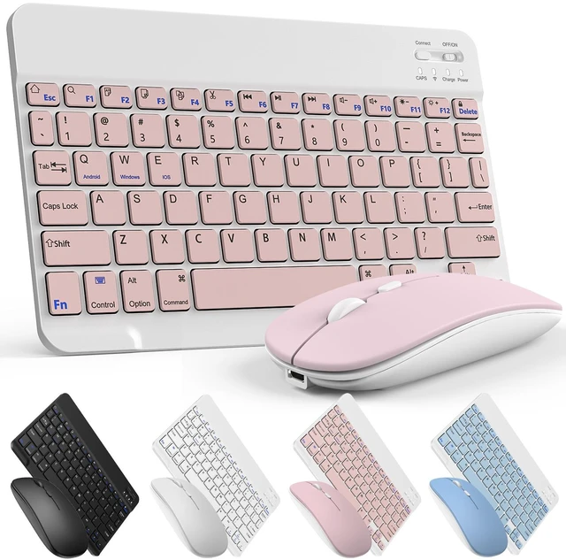 Alt view image 2 of 7 - Slim Mini 32.8ft Wireless Keyboard and Mouse Combo Set For PC Laptop Computer, Blue