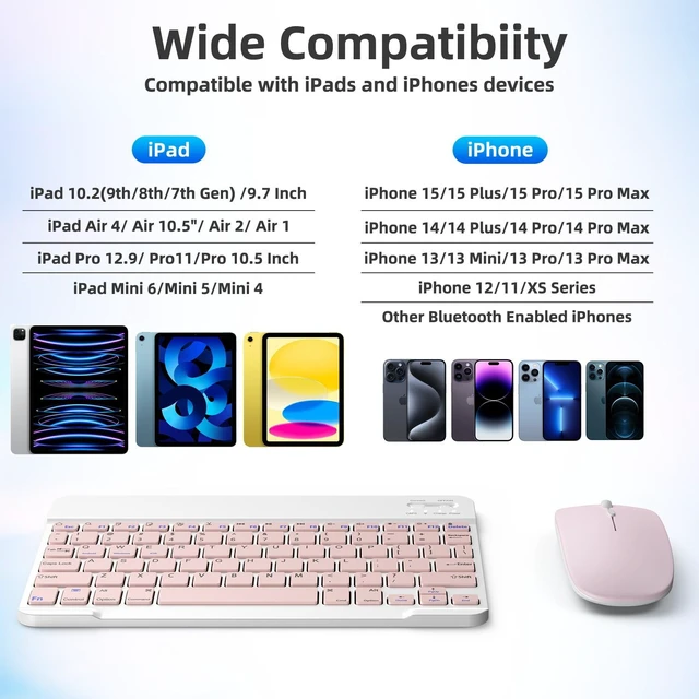 Alt view image 7 of 7 - Slim Mini 32.8ft Wireless Keyboard and Mouse Combo Set For PC Laptop Computer, Blue