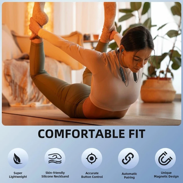 Alt view image 6 of 7 - Magnetic Neck Wireless Headsets Bluetooth 5.0 HiFi Stereo Sound Headphones Sport