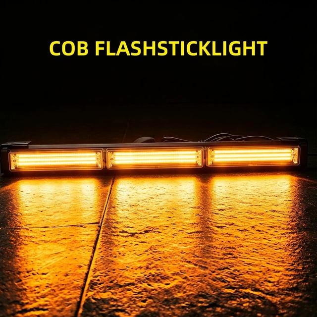 Alt view image 2 of 7 - Universal LED Strobe Warning Light Bar 1224V 3Section Vehicle Emergency Light