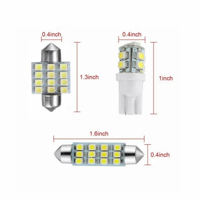 Alt view image 2 of 7 - 20PCS LED Interior Lights Bulbs Kit Car Trunk Dome License Plate Lamps 6000K