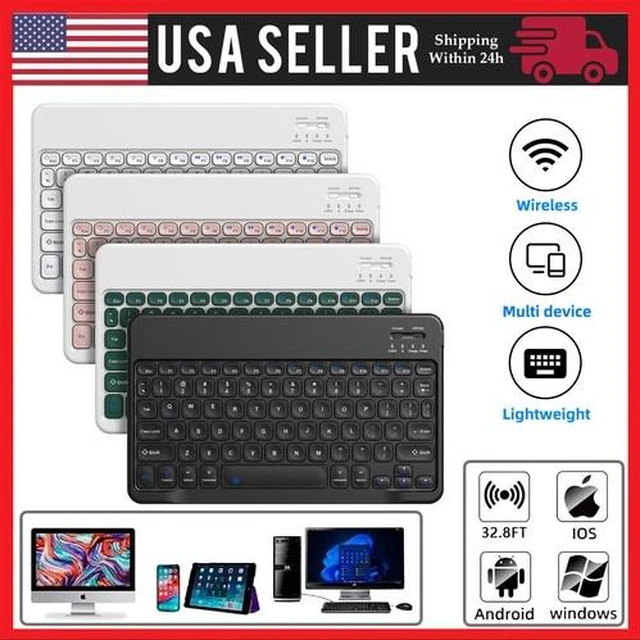 Alt view image 2 of 7 - Wireless Bluetooth Keyboard For Windows Android iOS PC Phone Tablet Universal US