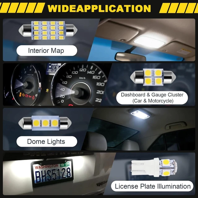 Alt view image 7 of 7 - 42PCS Interior LED Light Bulbs Combo - Map Dome Trunk License Plate