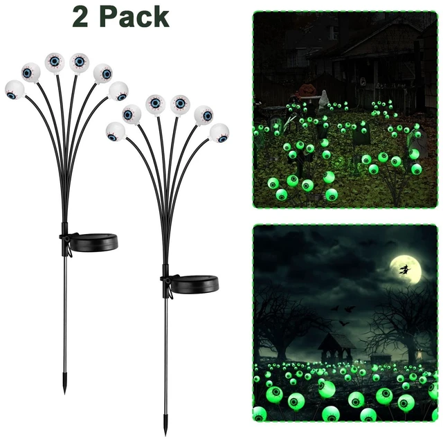 Main image of 2 Pack LED Solar Eyeballs Light Garden Outdoor Waterproof Halloween Decor Lamp