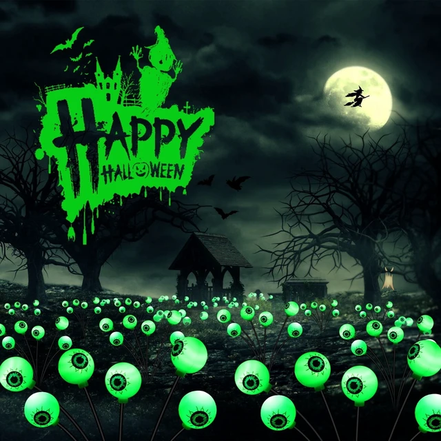 Alt view image 4 of 7 - 2 Pack LED Solar Eyeballs Light Garden Outdoor Waterproof Halloween Decor Lamp
