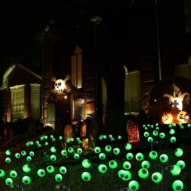 Alt view image 5 of 7 - 2 Pack LED Solar Eyeballs Light Garden Outdoor Waterproof Halloween Decor Lamp