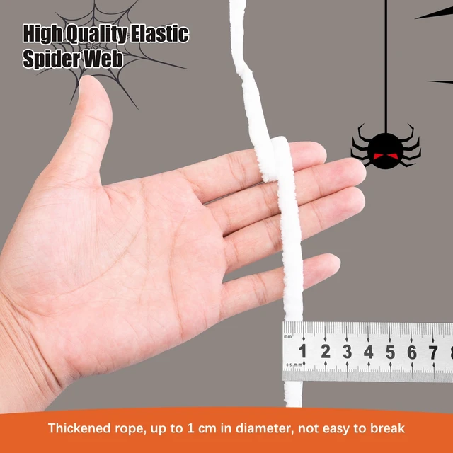 Alt view image 6 of 7 - 11.8Ft Light Up Spider Web Halloween Decorations for Outdoor Indoor Yard Decor