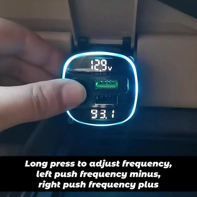 Alt view image 2 of 7 - Portable Wireless Car Radio FM Transmitter Adapter USB PD Charger AUX Hands-Free