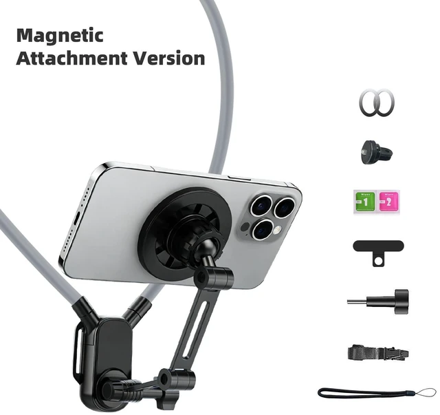 Main image of Adjustable Neck Phone Mount for Hands-Free Outdoor POV Filming & Live Streaming