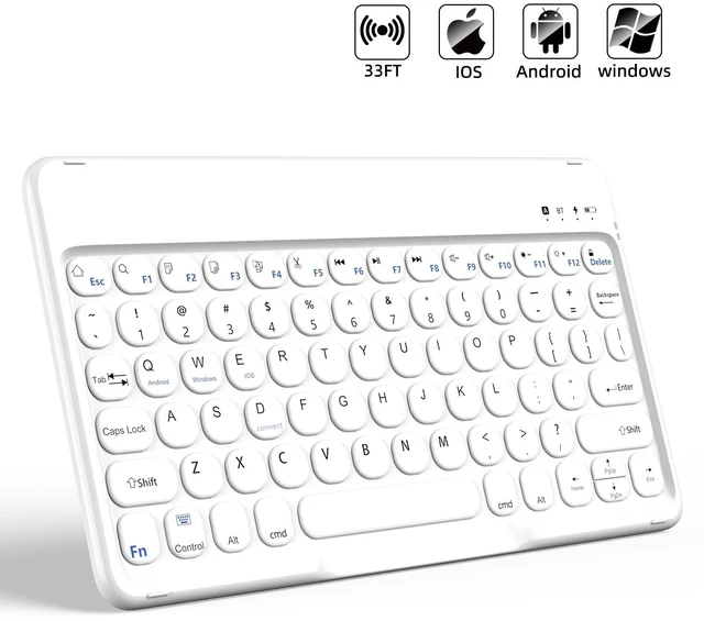 Main image of Wireless Bluetooth Keyboard 10 Inch - Round Cap Type-C Charging Cable Included