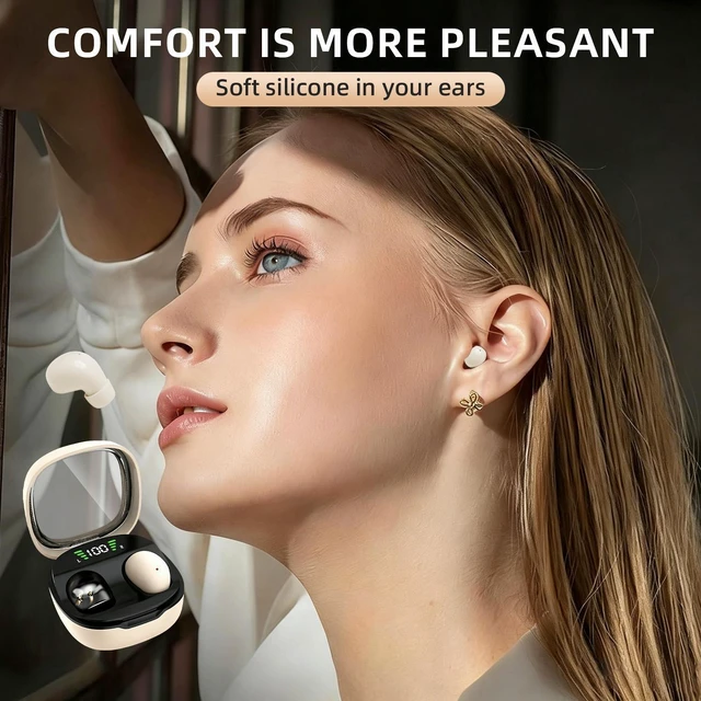 Alt view image 4 of 7 - Bluetooth 5.4 Tiny Invisible Earbuds - Discreet Hidden Headphones for Sleep & Work, Black