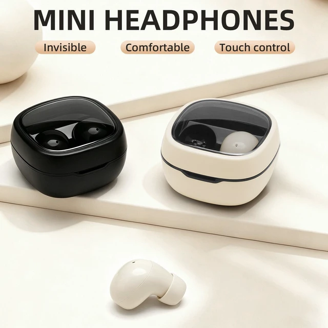 Alt view image 2 of 7 - Bluetooth 5.4 Tiny Invisible Earbuds - Discreet Hidden Headphones for Sleep & Work, Black