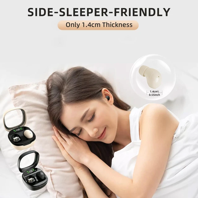 Alt view image 6 of 7 - Bluetooth 5.4 Tiny Invisible Earbuds - Discreet Hidden Headphones for Sleep & Work, Black