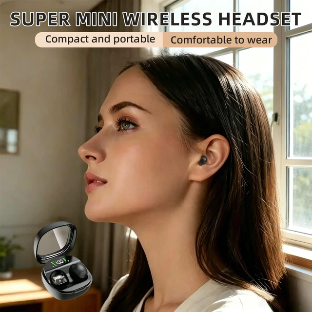 Alt view image 7 of 7 - Bluetooth 5.4 Tiny Invisible Earbuds - Discreet Hidden Headphones for Sleep & Work, Black
