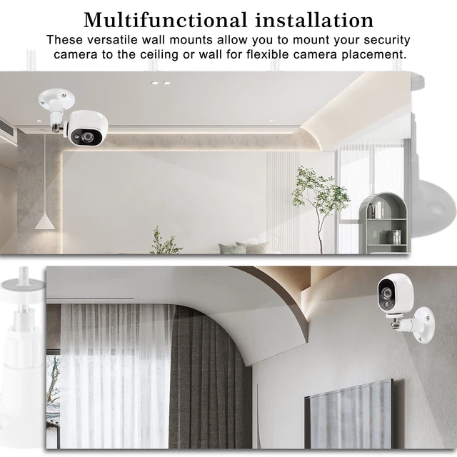 Alt view image 6 of 7 - 4Pcs Wall Mount Stand Bracket for Arlo Pro Security Camera Indoor Outdoor, White
