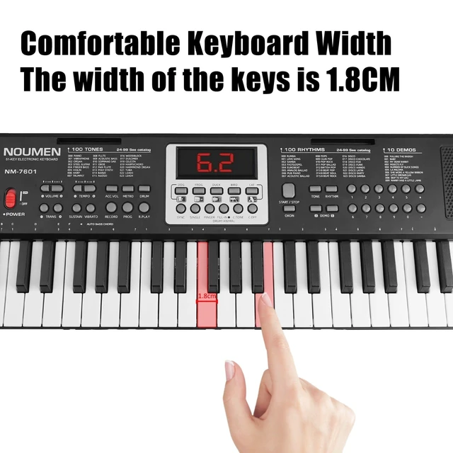 Alt view image 6 of 7 - Piano Keyboard for Kids 61 Key Electric Organ with Music Stand and Microphone