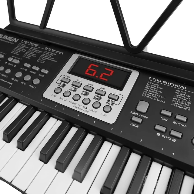 Alt view image 5 of 7 - Piano Keyboard for Kids 61 Key Electric Organ with Music Stand and Microphone