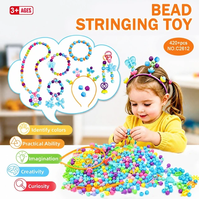 Main image of 420Pcs Bracelet Making Kit Beads Charms Letters DIY Jewelry Craft Gift for Kids
