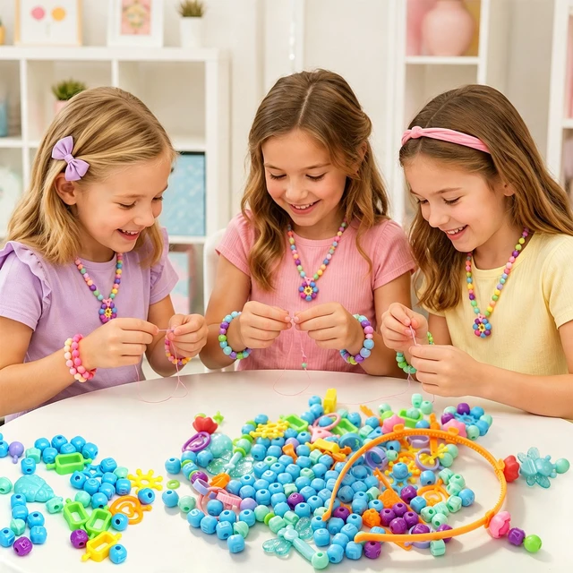 Alt view image 5 of 7 - 420Pcs Bracelet Making Kit Beads Charms Letters DIY Jewelry Craft Gift for Kids