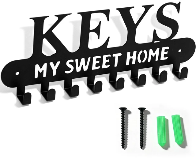 Main image of Wall Mounted Metal Key Holder with 8 Hooks Key Hanger for Home Office Hallway
