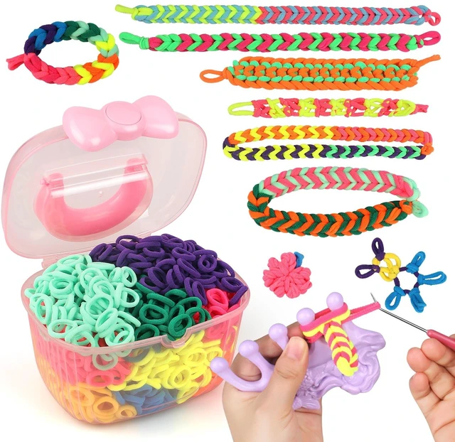 Main image of 1200 Elastic Cloth Loom Bands Kit- Colorful Bracelet Making Craft Gift for Child