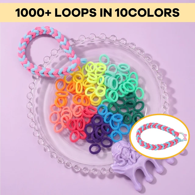 Alt view image 5 of 7 - 1200 Elastic Cloth Loom Bands Kit- Colorful Bracelet Making Craft Gift for Child