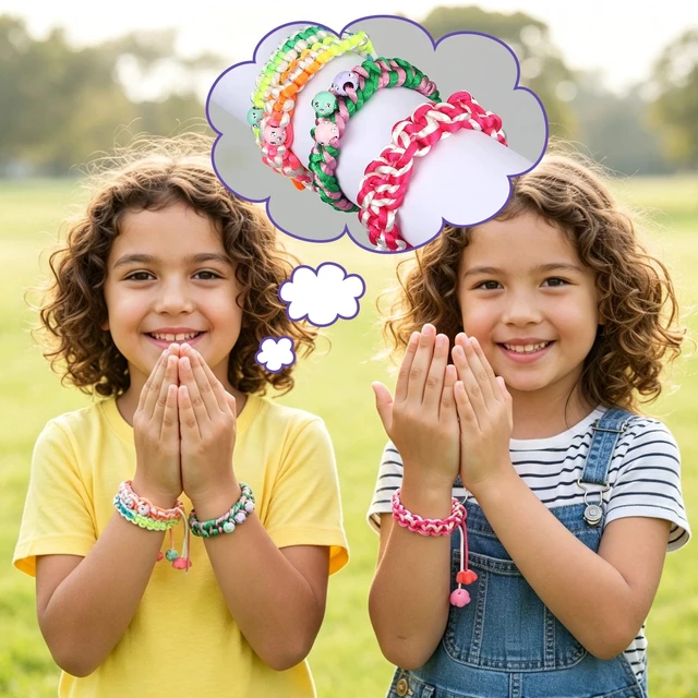 Alt view image 3 of 7 - Friendship Bracelet Weaving Tool - DIY Bead Loom Kit for Kids Creative Craft