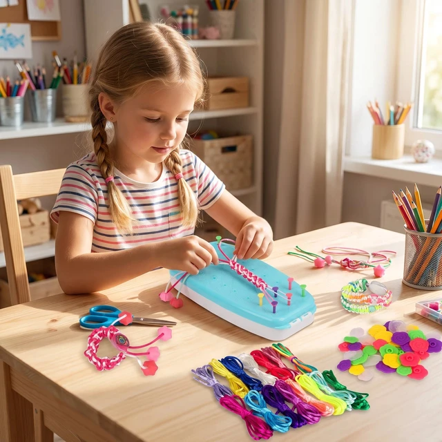 Alt view image 5 of 7 - Friendship Bracelet Weaving Tool - DIY Bead Loom Kit for Kids Creative Craft