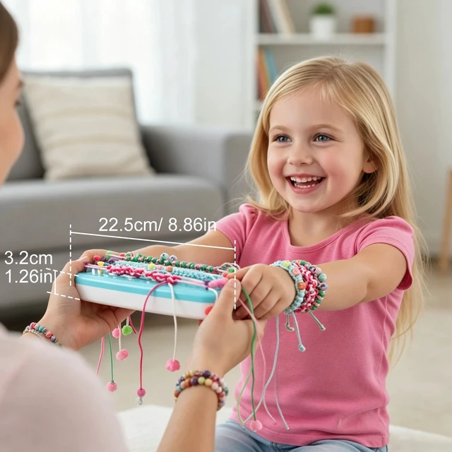 Alt view image 7 of 7 - Friendship Bracelet Weaving Tool - DIY Bead Loom Kit for Kids Creative Craft