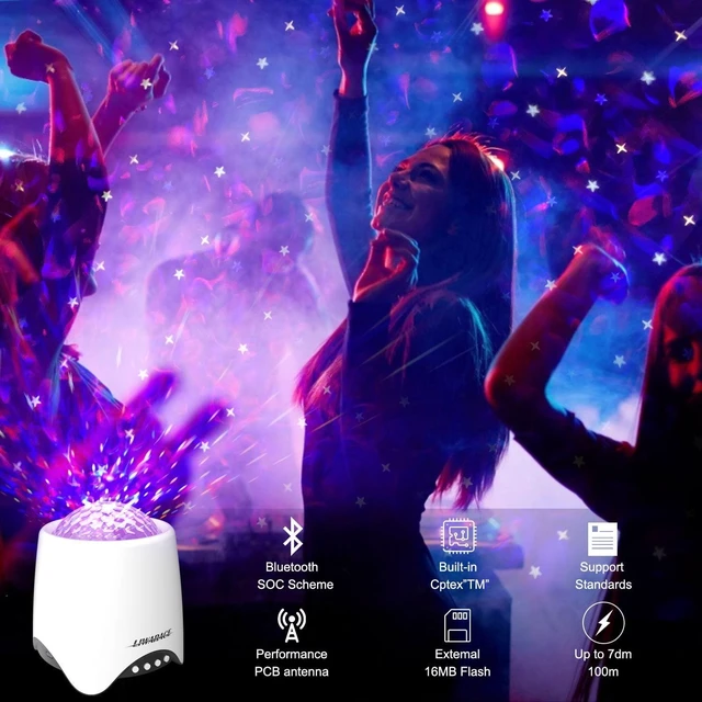 Alt view image 2 of 7 - Galaxy Star Ocean Projector with Bluetooth Speaker Remote Control