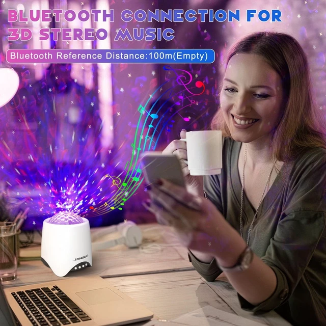 Alt view image 5 of 7 - Galaxy Star Ocean Projector with Bluetooth Speaker Remote Control