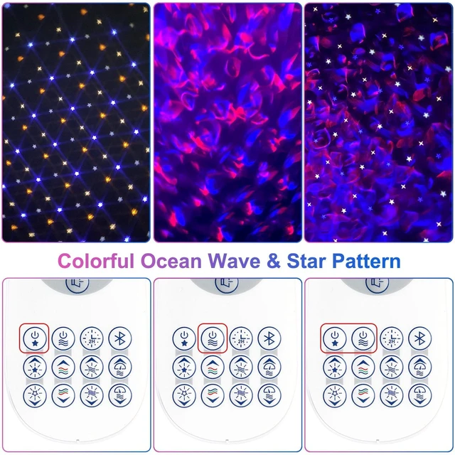Alt view image 6 of 7 - Galaxy Star Ocean Projector with Bluetooth Speaker Remote Control