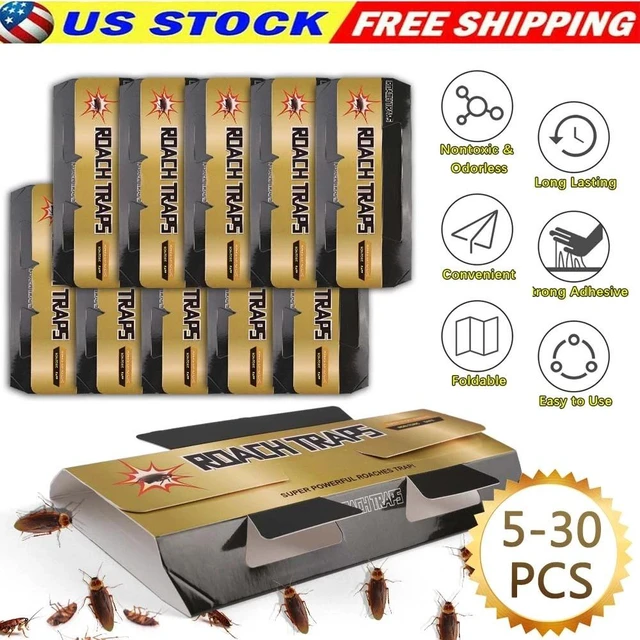 Main image of 5Pcs Pest Roach Glue Trap Cockroach Killer Bait Catchers Indoor Office Motel