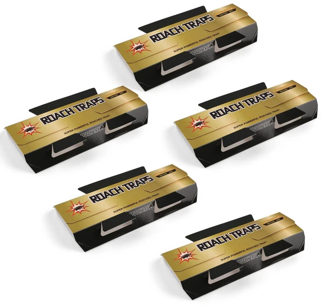 Alt view image 2 of 7 - 5Pcs Pest Roach Glue Trap Cockroach Killer Bait Catchers Indoor Office Motel