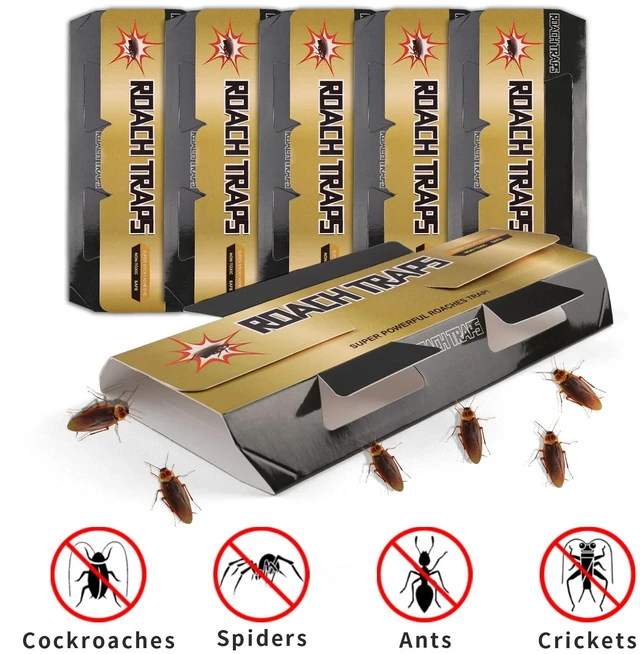 Alt view image 3 of 7 - 5Pcs Pest Roach Glue Trap Cockroach Killer Bait Catchers Indoor Office Motel