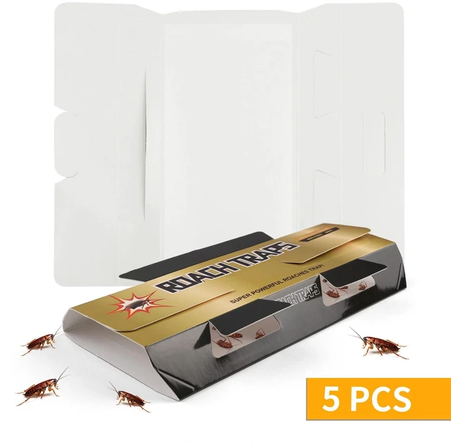 Alt view image 5 of 7 - 5Pcs Pest Roach Glue Trap Cockroach Killer Bait Catchers Indoor Office Motel