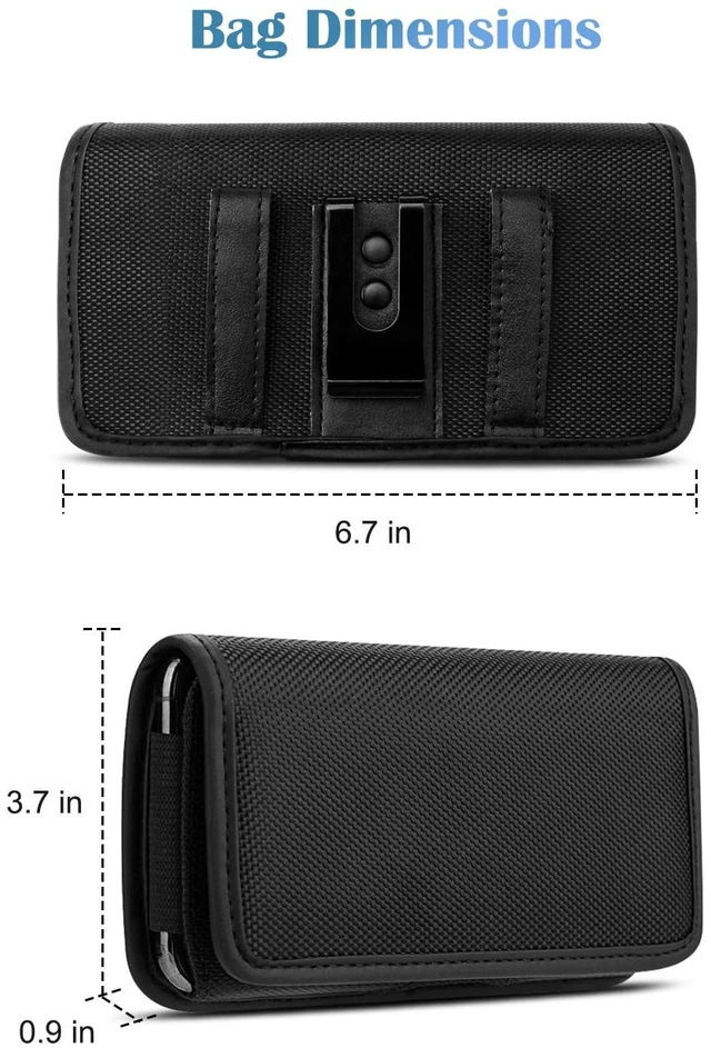 Alt view image 5 of 7 - Cell Phone Holster Case with Belt Clip and Card Holder Leather Pouch for Men, Horizontal