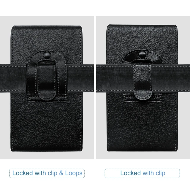 Alt view image 4 of 7 - Cell Phone Holster Holder Case with Belt Loop Leather Pouch for Men, Black