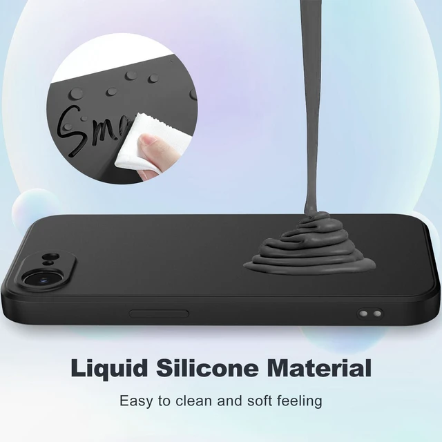 Alt view image 6 of 7 - For iPhone 17e 2026 Silicone Case, Fine Hole Design for Ultimate Protection & Style, Black