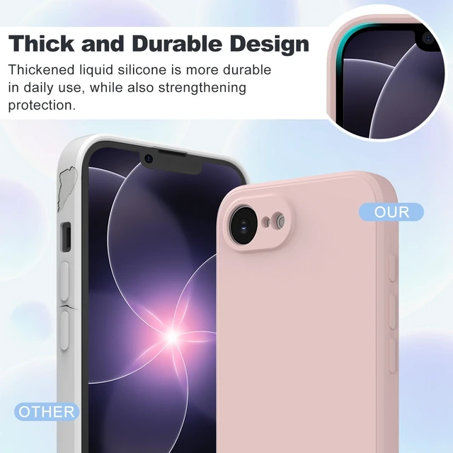 Alt view image 4 of 7 - For iPhone 17e 2026 Silicone Case, Fine Hole Design for Ultimate Protection & Style, Pink