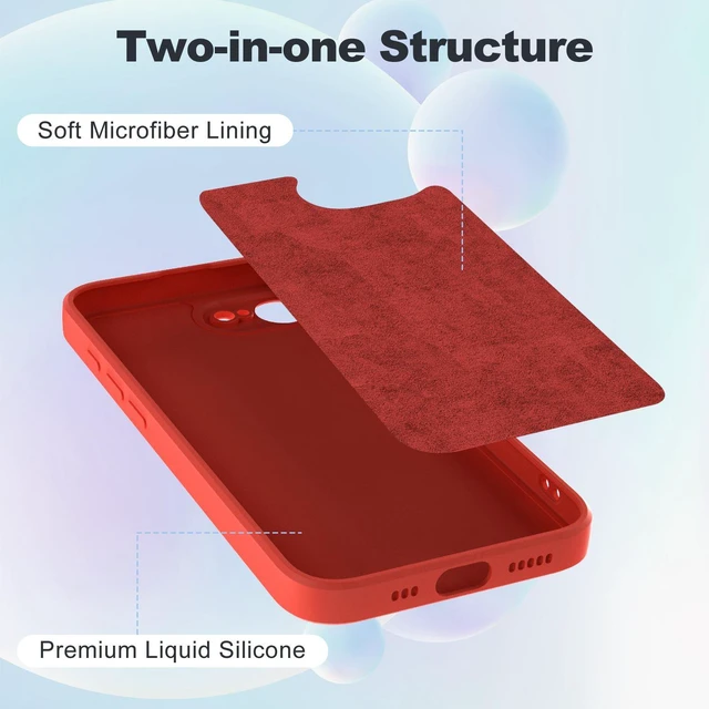 Alt view image 2 of 7 - For iPhone 17e 2026 Silicone Case, Fine Hole Design for Ultimate Protection & Style, Red