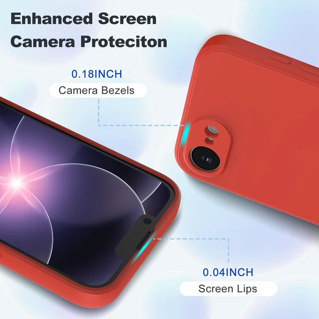 Alt view image 3 of 7 - For iPhone 17e 2026 Silicone Case, Fine Hole Design for Ultimate Protection & Style, Red