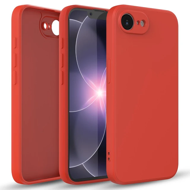 Main image of For iPhone 17e 2026 Silicone Case, Fine Hole Design for Ultimate Protection & Style, Red