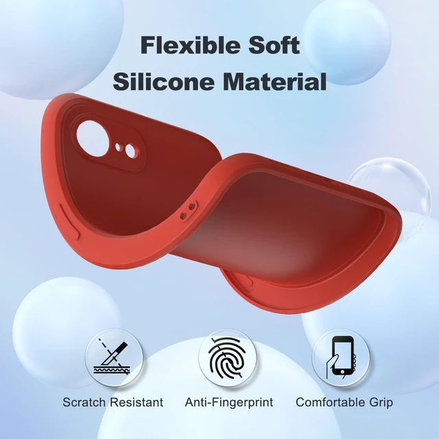 Alt view image 5 of 7 - For iPhone 17e 2026 Silicone Case, Fine Hole Design for Ultimate Protection & Style, Red
