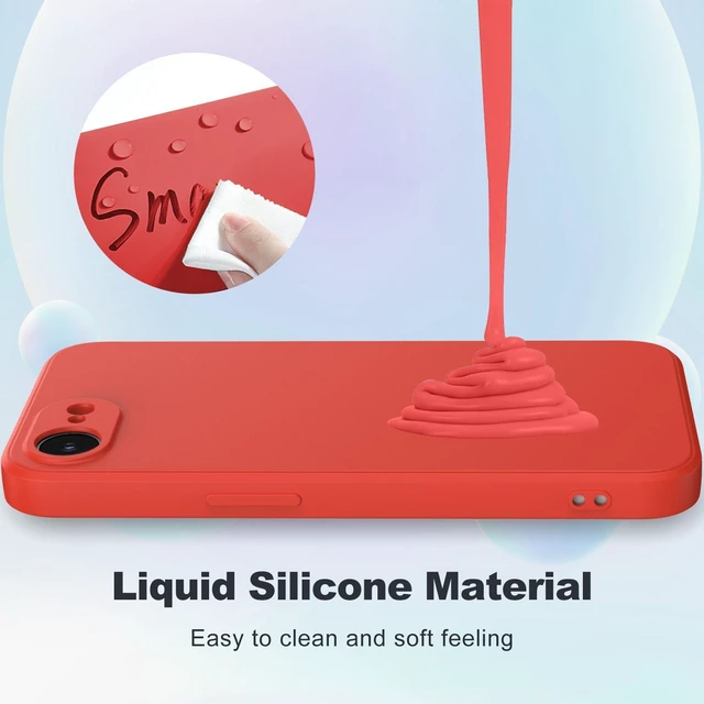 Alt view image 6 of 7 - For iPhone 17e 2026 Silicone Case, Fine Hole Design for Ultimate Protection & Style, Red