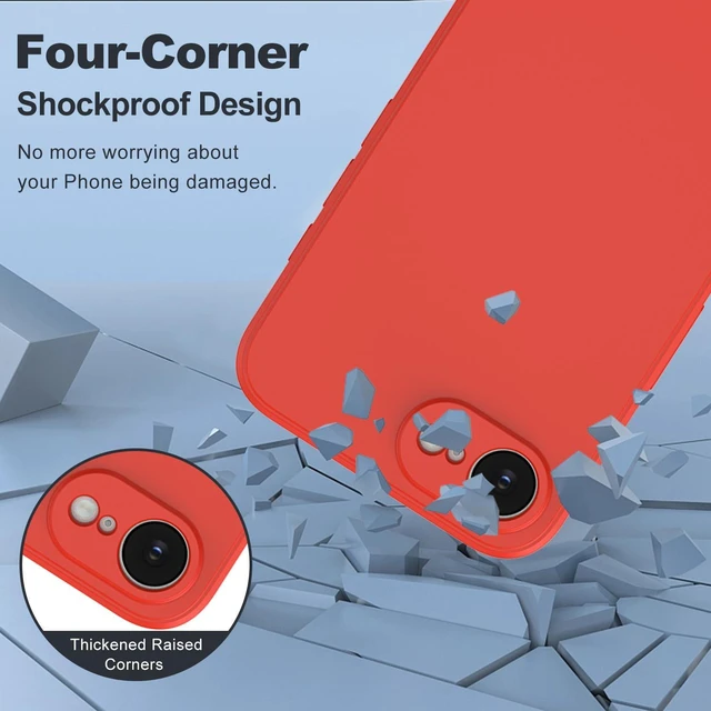 Alt view image 7 of 7 - For iPhone 17e 2026 Silicone Case, Fine Hole Design for Ultimate Protection & Style, Red