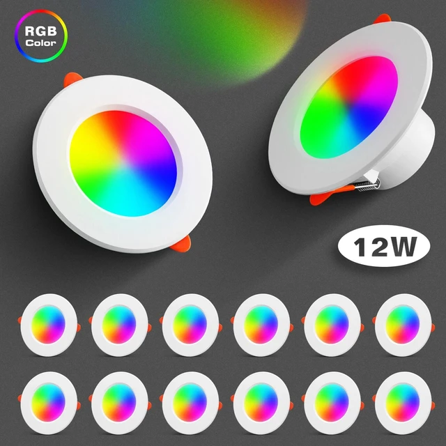 Main image of Smart Recessed Lighting 4 Inch Color Changing 12W LED Downlight Ceiling Light, 2Pcs